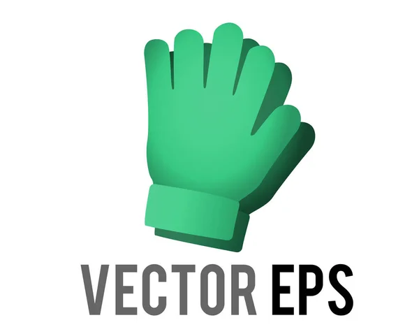 Das Paar Vektorisolierte Gradienten Grüne Mode Accessoire Handschuhe Symbol — Stockvektor