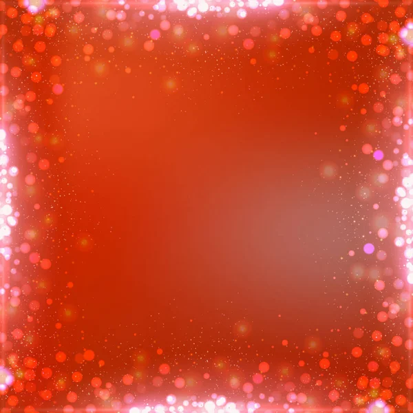 Gradiente Rosso Quadrato Sfondo Bianco Con Bordo Bokeh — Vettoriale Stock