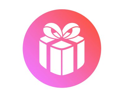 Renkli kırmızı ve mor gradyan Noel bayramı hediye kutusu ikonu