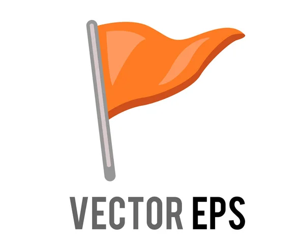 Vector Aislado Triangular Gradiente Icono Bandera Naranja Con Polo Plata — Vector de stock