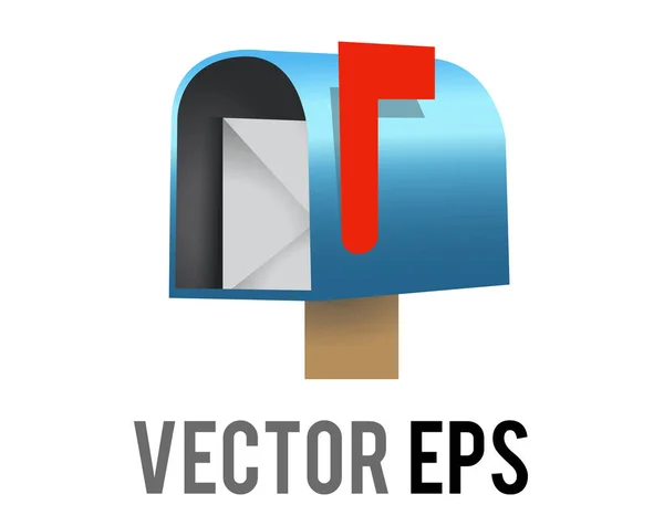 Boîte Aux Lettres Ouverte Bleue Vectorielle Isolée Boîte Aux Lettres — Image vectorielle