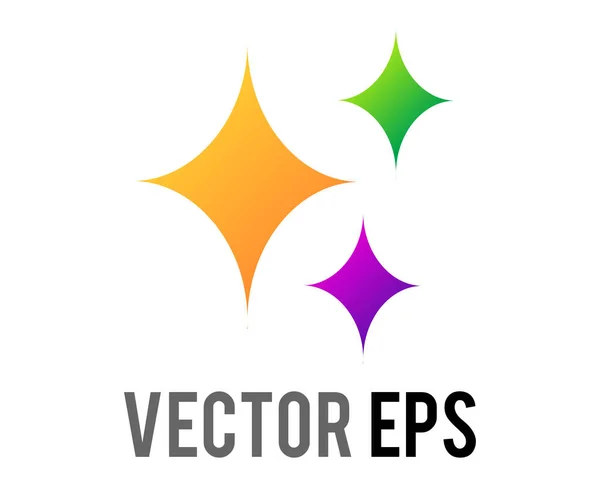 Vecteur Isolé Scintille Scintillements Jaune Dégradé Violet Vert Icône Des — Image vectorielle