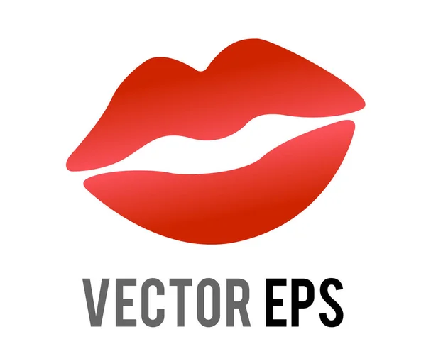Das Isolierte Vektorgradienten Rote Kuss Markierungssymbol Mit Hellem Lippenstift — Stockvektor