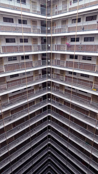 Problema Habitacional Hong Kong Velho Apartamento Edifício Imobiliário Centro Cidade — Fotografia de Stock