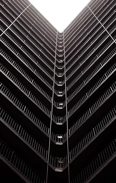 Hong Kong Housing Problem Old Appartment Estate Building Downtown Perspective — Stockfoto