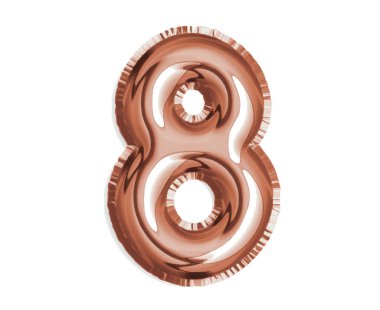 Bebek partisi için 8 numaralı bronz hava balonu süsleme partisi için.