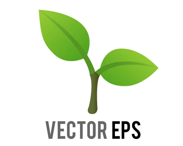 Vecteur Petit Semis Vert Dégradé Jeune Icône Plante Avec Tige — Image vectorielle