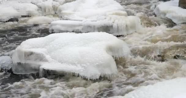 冬日的河流展现出美丽的细节 — 图库视频影像