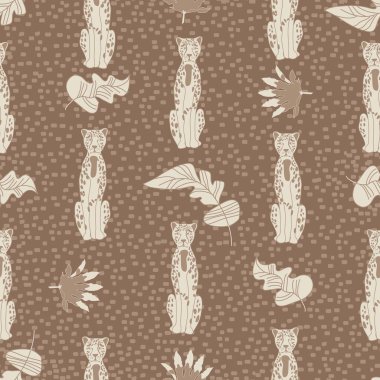 Çita ve yapraklarla kusursuz tropikal desen