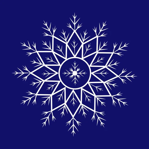 Vector Icono Copo Nieve Sobre Fondo Azul Hermoso Copo Nieve — Archivo Imágenes Vectoriales