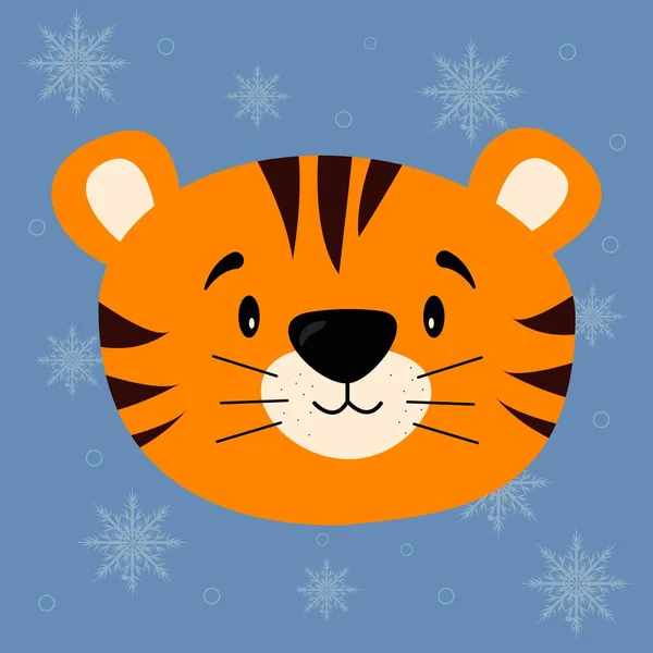 Vicces tigris arc. Aranyos tigriskölyök.. — Stock Vector