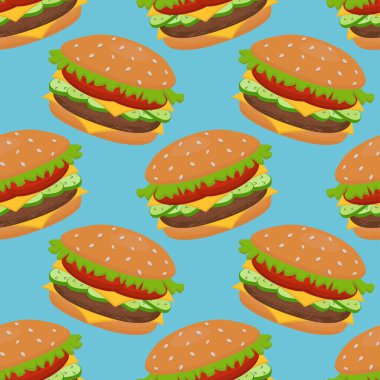 Hamburgerle kusursuz bir şekil. Tekstil, web sitesi geçmişi, kitap kapakları için kullanılabilir.