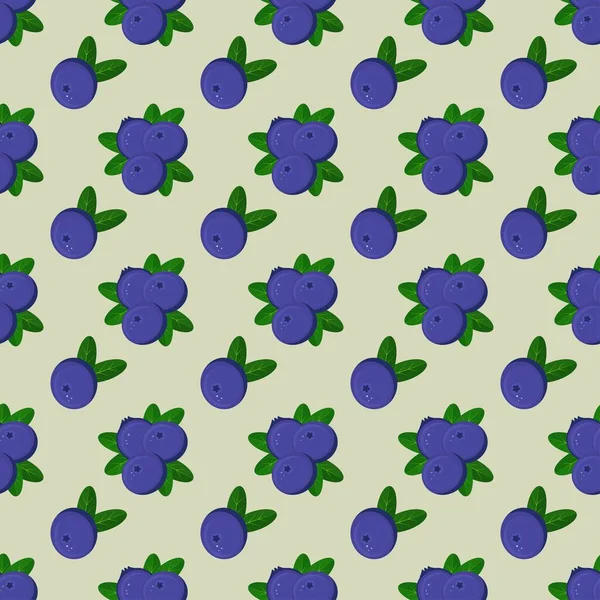 Seamless vector pattern of blueberries on a light background.For printing, wrapping paper,packaging — Stock Vector