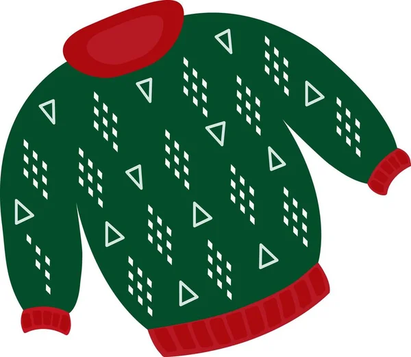 Sweter świąteczny lub sweter ze wzorami zimowymi z płatkami śniegu. — Wektor stockowy
