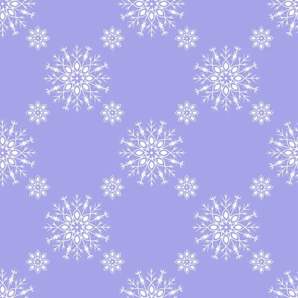 Patrón vectorial con copos de nieve sobre fondo azul. — Archivo Imágenes Vectoriales