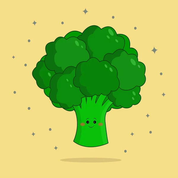 Vector illustration of cute broccoli. — Stock Vector