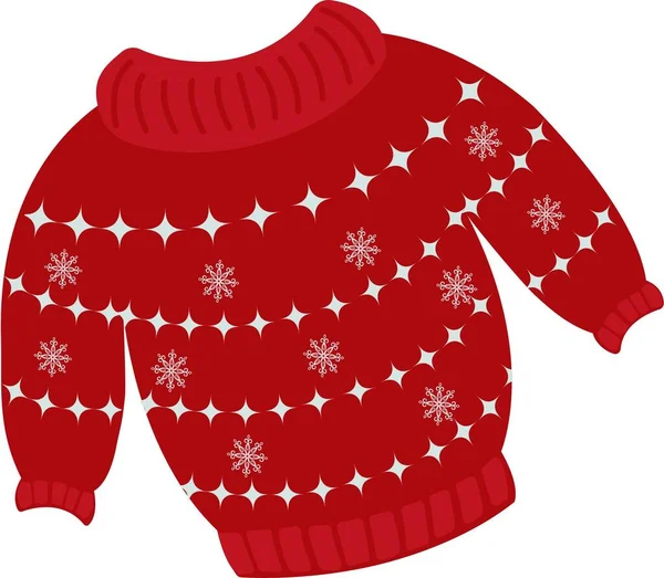 Christmas sweater or jumper with winter patterns — стоковый вектор
