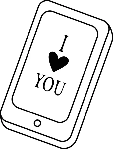 Une déclaration d'amour sur l'écran du smartphone — Image vectorielle