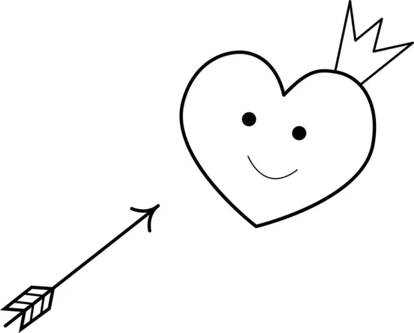 Imagen vectorial de un corazón con flecha. — Vector de stock