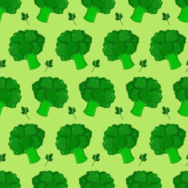 Brokoli ve parsley.food vektör deseni.