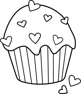 Şekerli lezzetli bir pastanın vektör görüntüsü. 