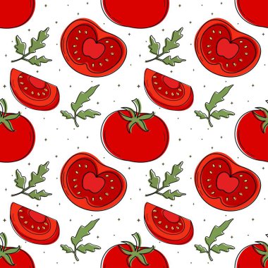 Bir çift domatesin vektör deseni.