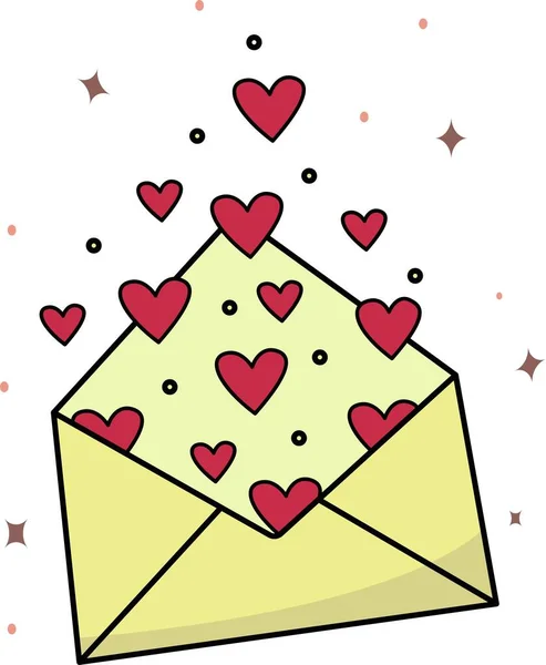 Векторное изображение конверта с сердцами. — стоковый вектор