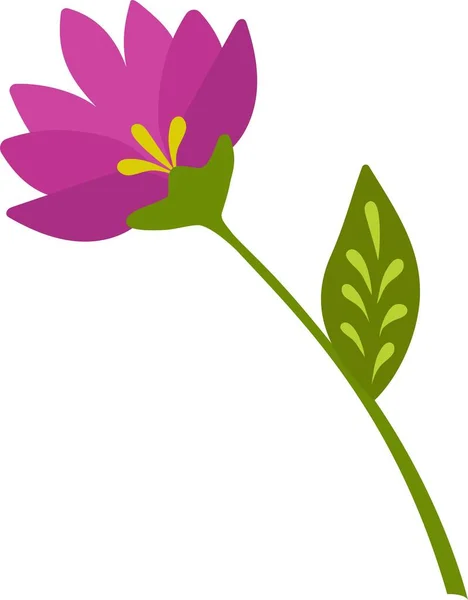 Flor púrpura estilizada sobre un fondo blanco. — Vector de stock