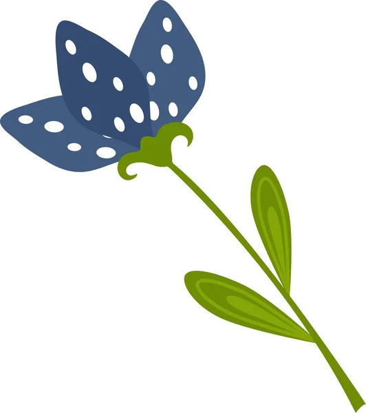 Fleur bleue stylisée sur fond blanc. — Image vectorielle