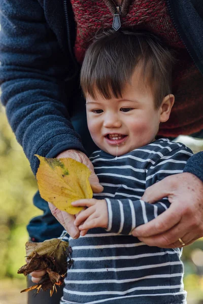 Young Mixed Race Baby Standing Outdoors Nature Northumberland North East — Zdjęcie stockowe