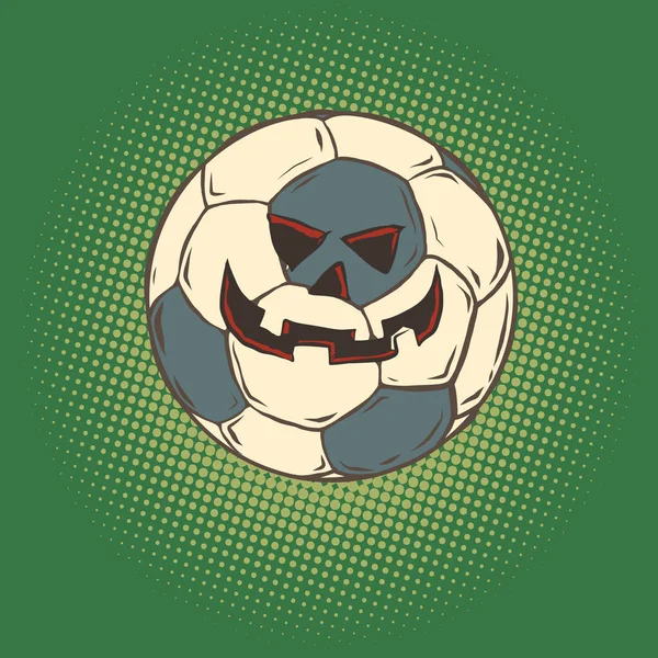 Хэллоуин тыква лицо футбольный мяч, спортивная вещь — стоковый вектор