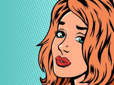 Üzgün kızıl saçlı genç kadın, depresyon ve yalnızlık, insan duyguları