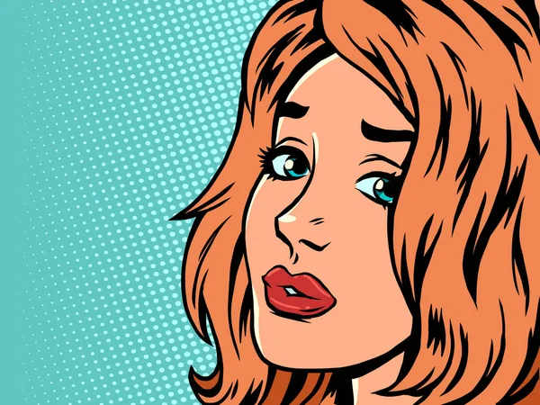 Üzgün kızıl saçlı genç kadın, depresyon ve yalnızlık, insan duyguları