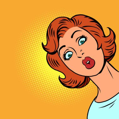 Şaşırtıcı kızıl saçlı kadın, pop sanatçısı bayan. İnsani duygular