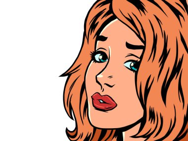 Üzgün kızıl saçlı genç kadın, depresyon ve yalnızlık, insan duyguları