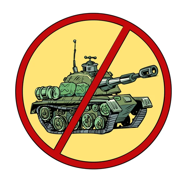 Firmar Guerra Tanques Resistencia Contra Invasión Militar Dibujos Animados Cómic — Vector de stock