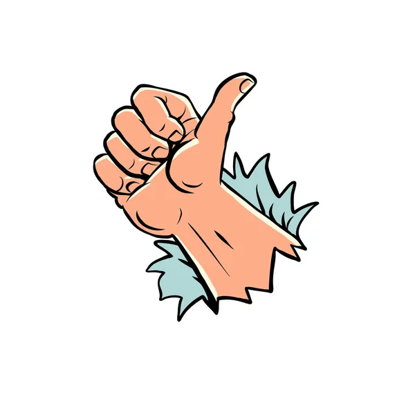 Gesture Thumbs Symbol Approval Quality Joy Social Networks Internet Comic — Stock vektor