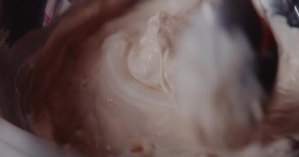 Woman Mixing Yeast in Metal Bowl, Mixing Baking Ingredients. — Vídeo de Stock