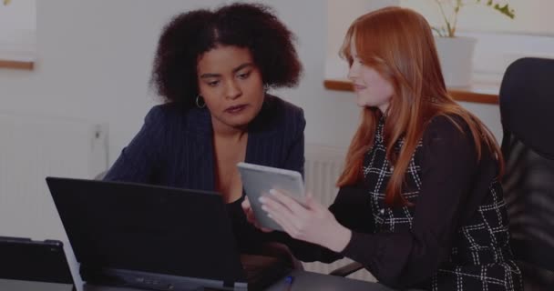 Professionnels féminins discutant sur tablette PC — Video