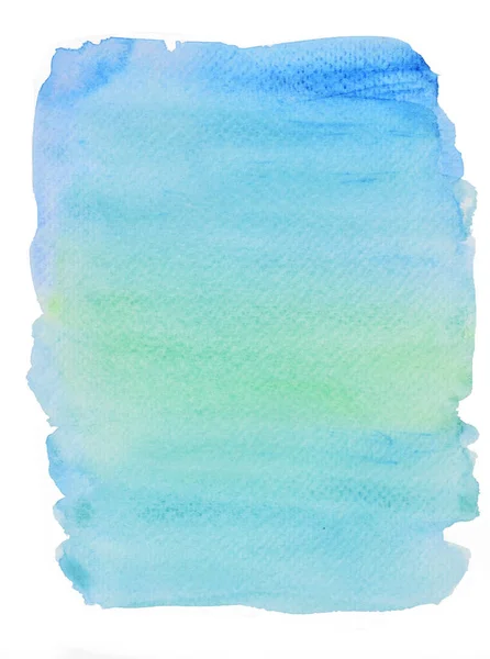 白を基調に青と緑を基調とした抽象的な柄の正方形 イラスト水彩画手描き 紙に描く — ストック写真