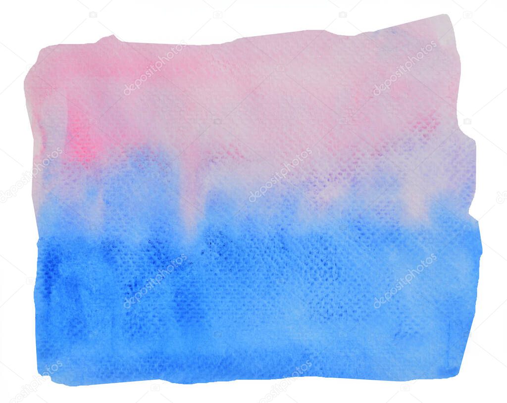 Bright with colorful watercolor stroke and spray on paper , Abstract background by hand drawn blue with purple and pink color liquid drip