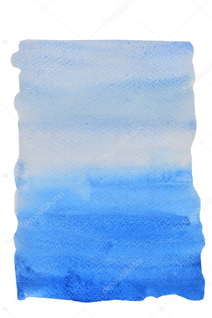 Color gradient from dark to light , Abstract pattern with blue color on white background , Illustration watercolor hand draw and painted on paper