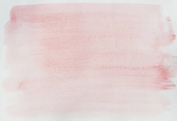 白い紙に水彩画ストロークとスプレー 白地に手描き赤とピンク色の液滴で抽象的な背景 — ストック写真