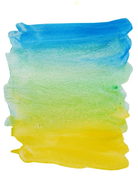 白を基調とした緑と黄色の抽象的なパターン青 イラスト水彩手描き 紙に描いた — ストック写真