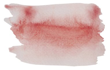 Beyaz arkaplanda izole edilmiş soyut desenli kahverengi renk, suluboya el resmi ve kağıda boyanmış.