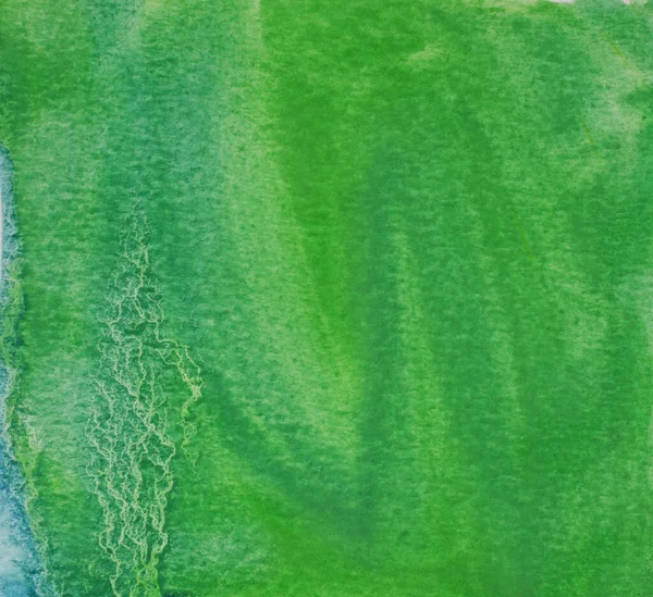 Абстрактный Фон Текстурный Рисунок Синий Цветовой Поток Зеленом Фоне Акварельный — стоковое фото