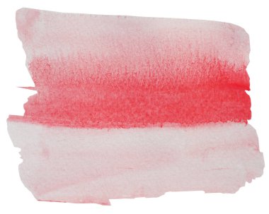 Beyaz kağıda suluboya vuruşu ve sprey, beyaz arkaplanda izole edilmiş kırmızı ve pembe renkli damlalar ile soyut arkaplan