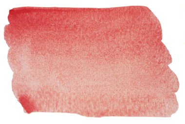 Beyaz arkaplanda izole edilmiş kırmızı ve kahverengi desenler, suluboya el çizimi ve kağıda boyanmış resimler.