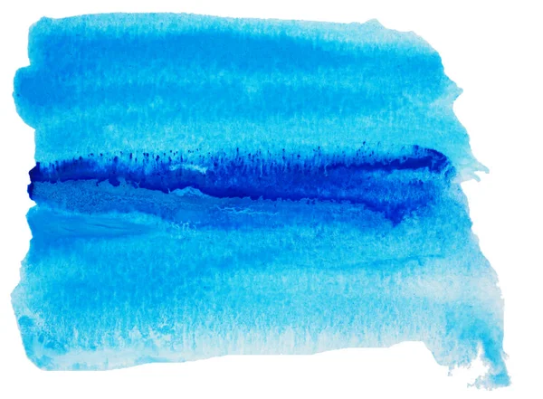 Soyut arkaplan ve doku deseni beyaz arkaplanda izole edilmiş mavi renk akışı, resimli suluboya el çizimi ve kağıt üzerine boyanmış