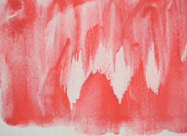 Beyaz zemin üzerinde soyut arkaplan ve desen kırmızı ve pembe renk akışı, resimli suluboya el resmi ve kağıt üzerine boyanmış